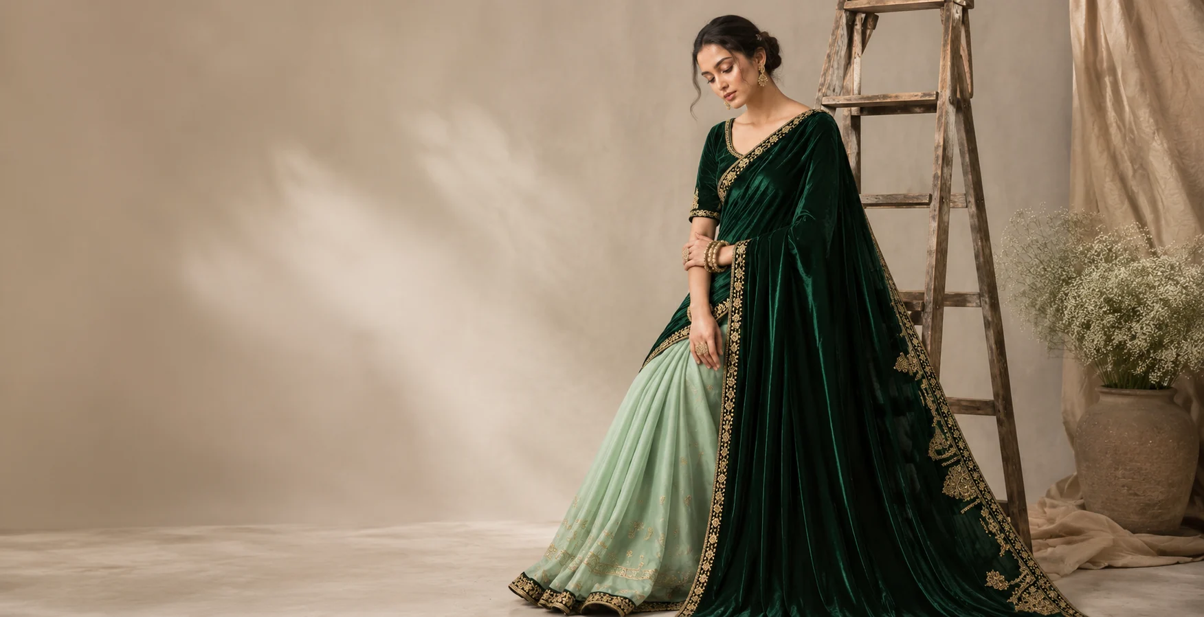 Black and sky blue saree collection